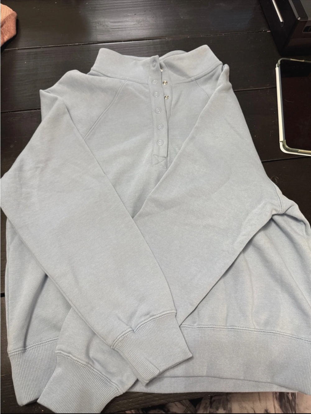 Light Blue Henley Pullover Sweater - Cozy Crewneck